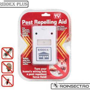 pest repeller riddex plus aparat electronic cu unde electromagnetice impotriva rozatoarelor si a insectelor taratoare. aria de acoperire 200mp
